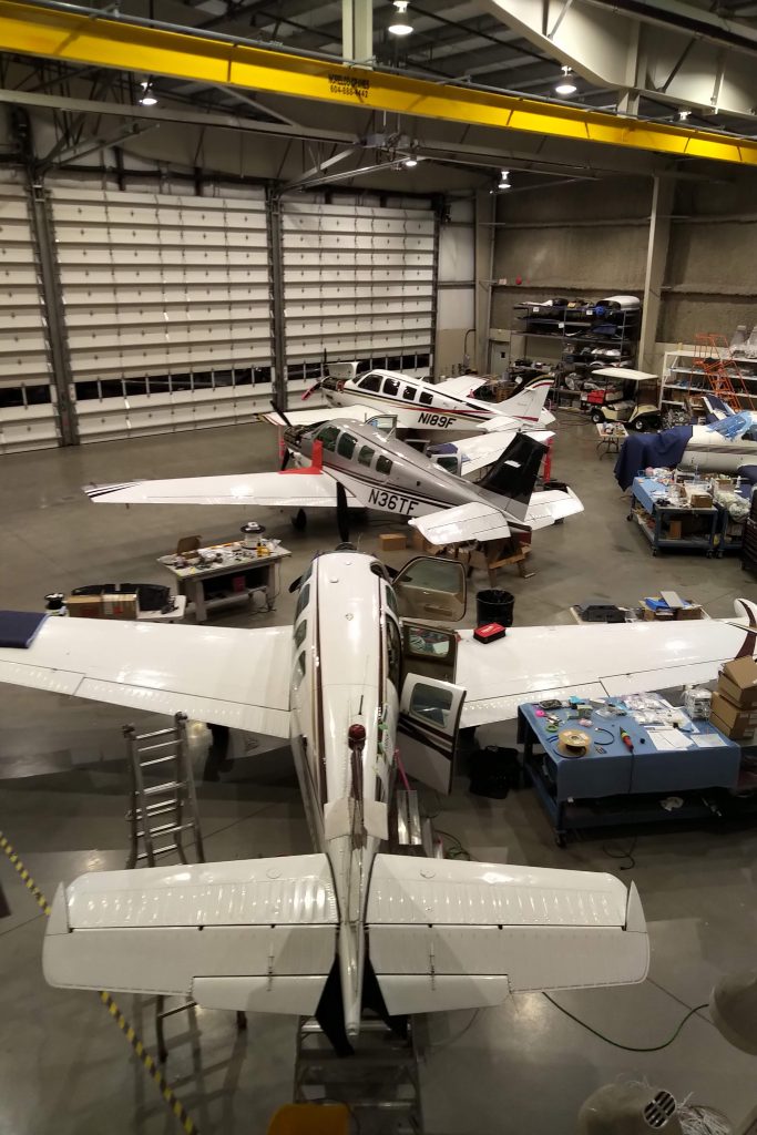 All Three Bonanzas in the Maxcraft Hangar