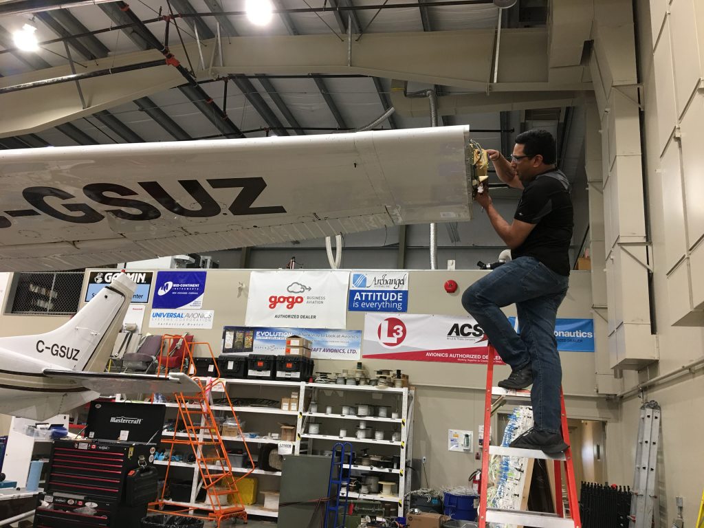 A Maxcraft Technician Installs the Magnetometer into the Wingtip