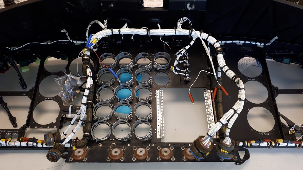 Multiple Wire Harnesses for the Instrument Panel are Routed Before Going in the Aircraft