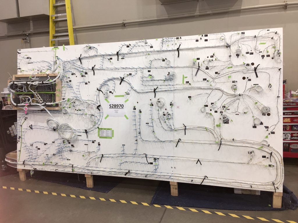 One of the Large Wiring Boards Used to Layout the Wires Before Installation