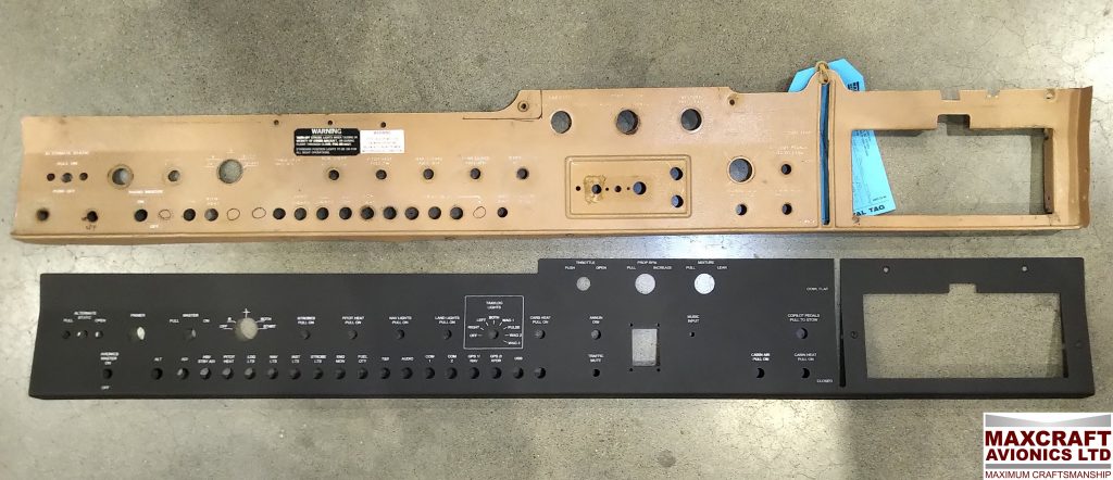 The Factory Plastic Lower Switch Panel (Upper) Next to the Metal Powder Coated MaxPanel (Lower)
