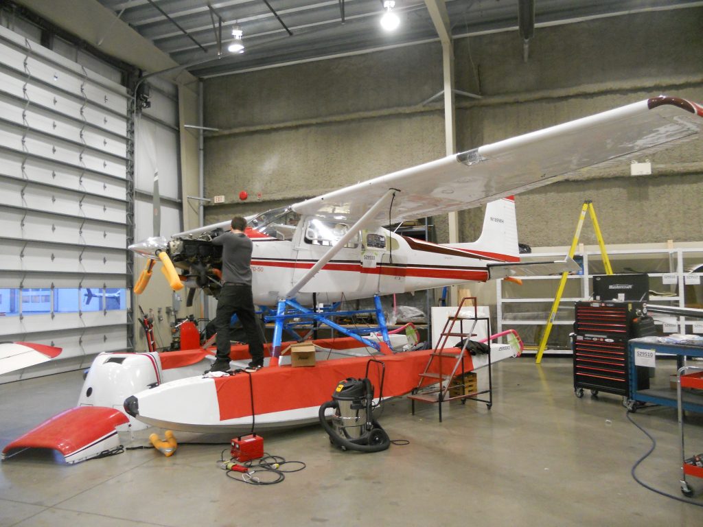 Engine Work Being Completed in the Maxcraft Hangar