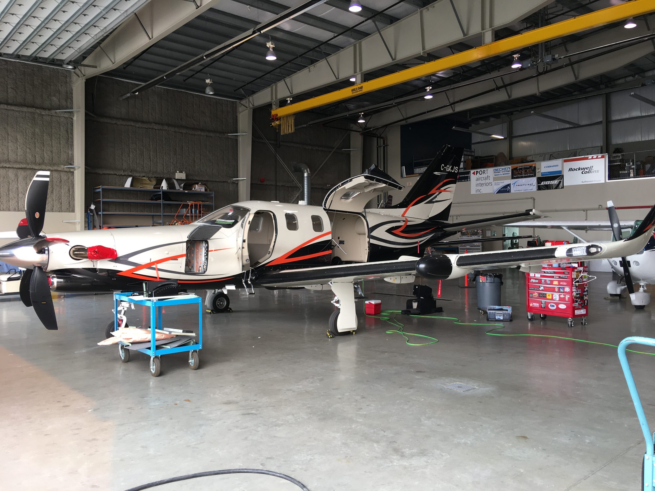 The TBM 700N in Our Hangar During Installation