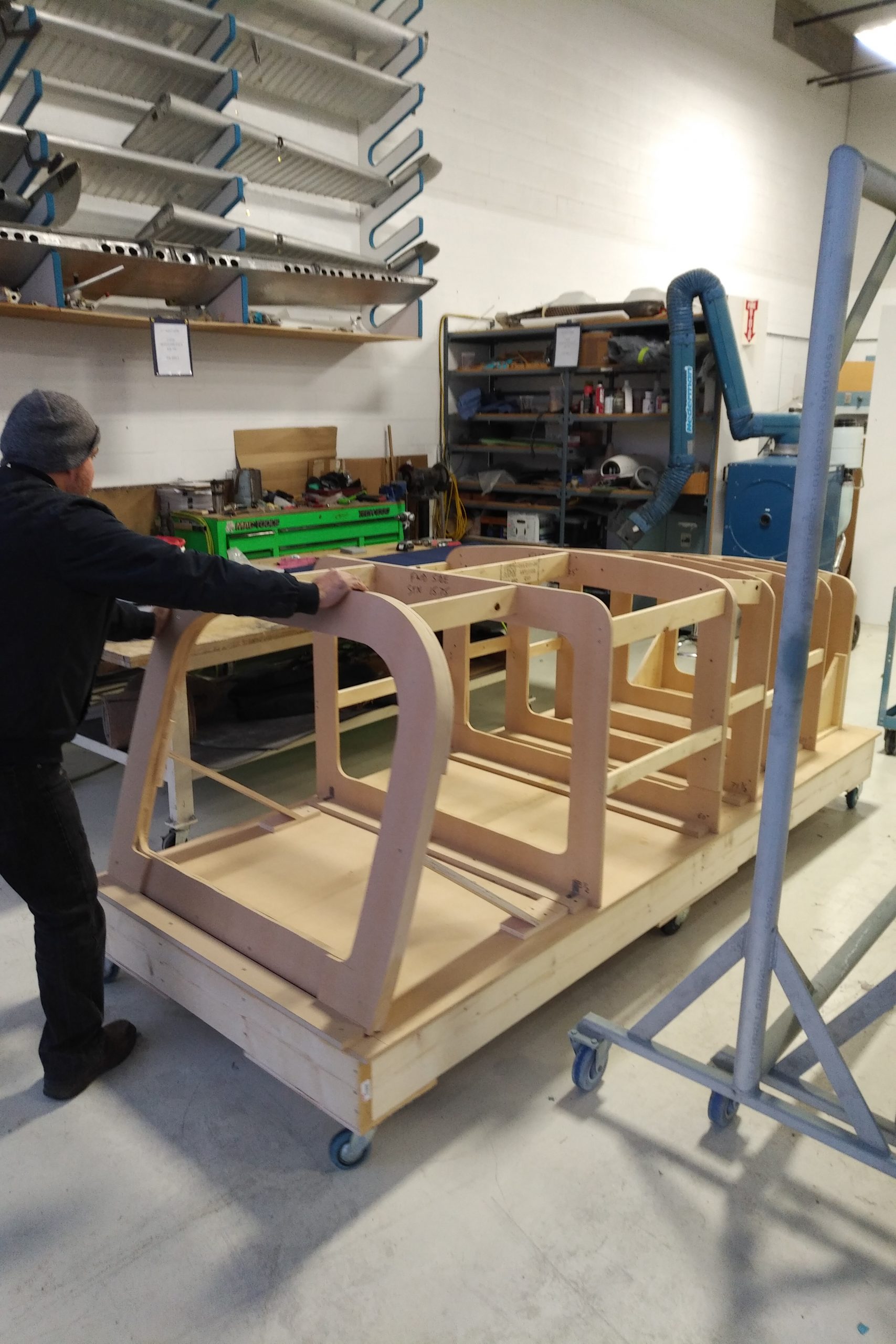 The Wooden Jig Used to Form the Custom Fibreglass Headliner/Shell