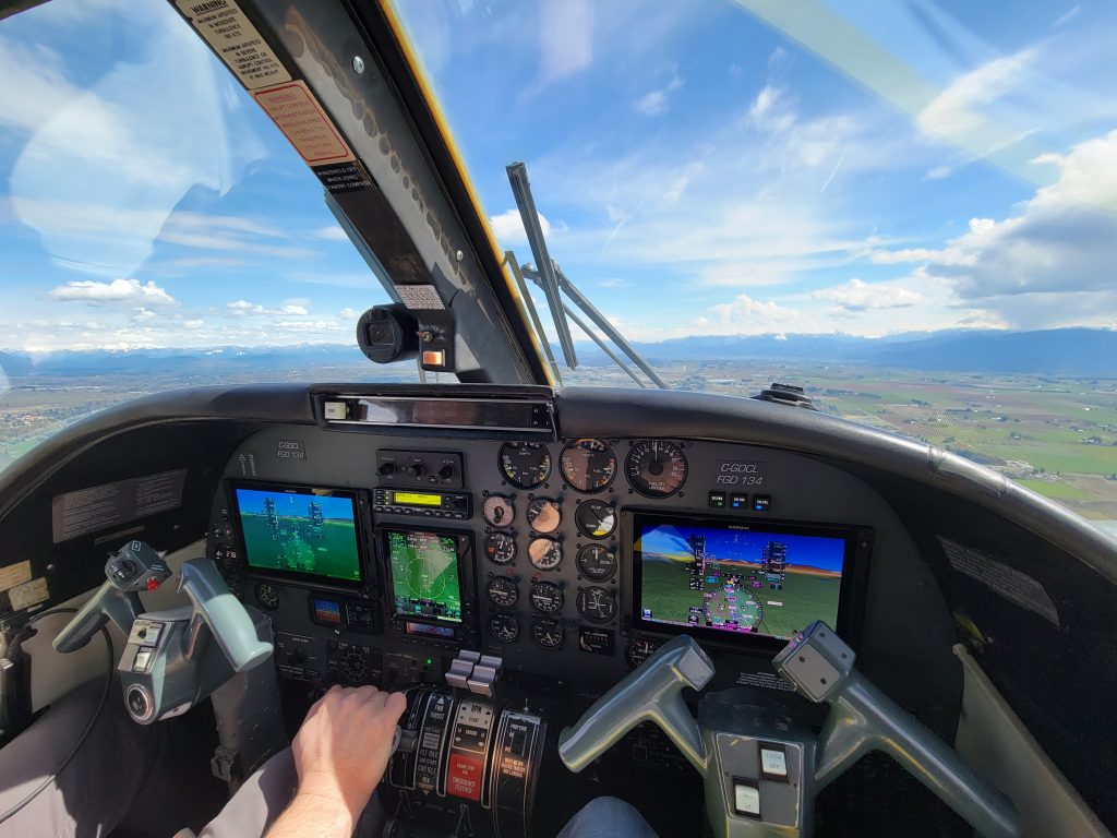 The Twin Commander on a Test Flight Post Installation