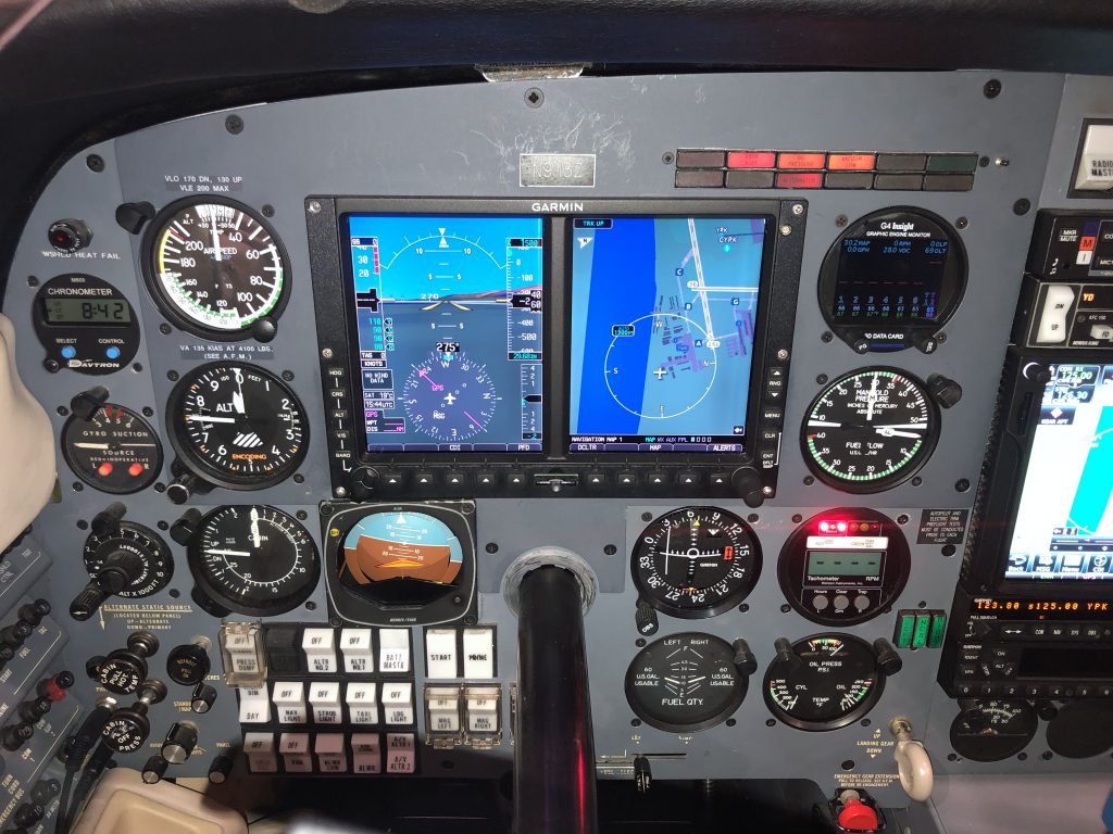 The Old Instrument Panel with the G500 PFD but Analog Backup Instruments