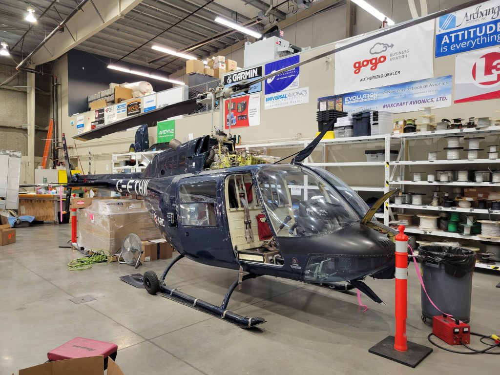 The First Bell 206B in Our Hangar for Supplemental Type Certificate Development