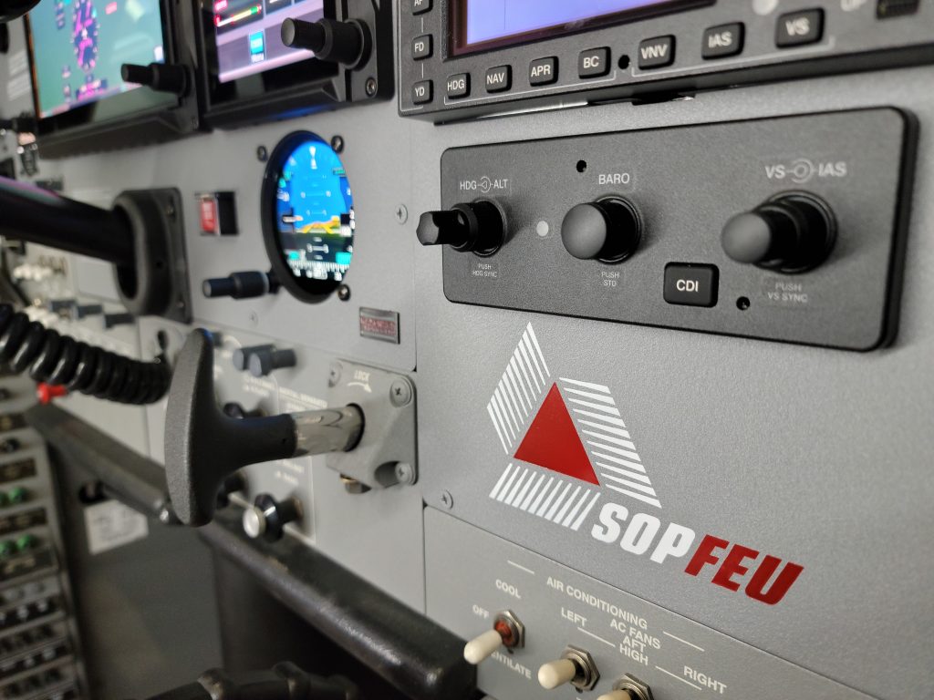 The SOPFEU Logo was Engraved in Colour Below the PFD Controller