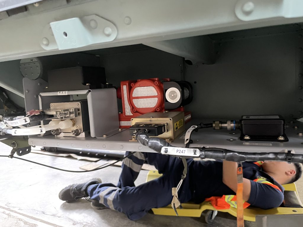 An Avionics Bay with the New FDS84 Cockpit Voice and Flight Data Recorder