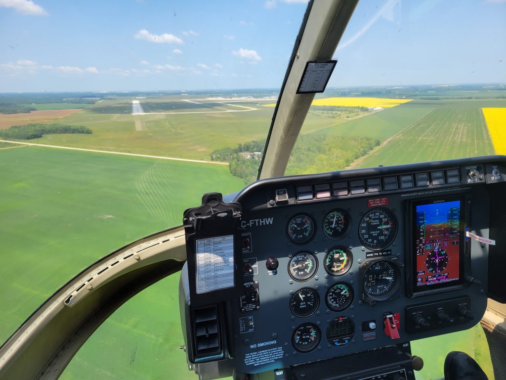 One of the Bell 206s on a GPS Approach into Southport Manitoba