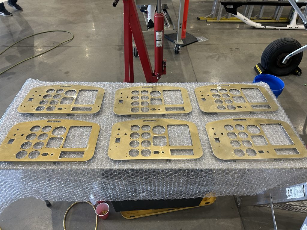 Six Instrument Panels Prior to Being Powder Coated