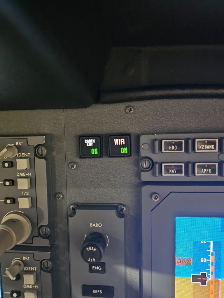 Two Annunciator Switches Installed on the Instrument Panel