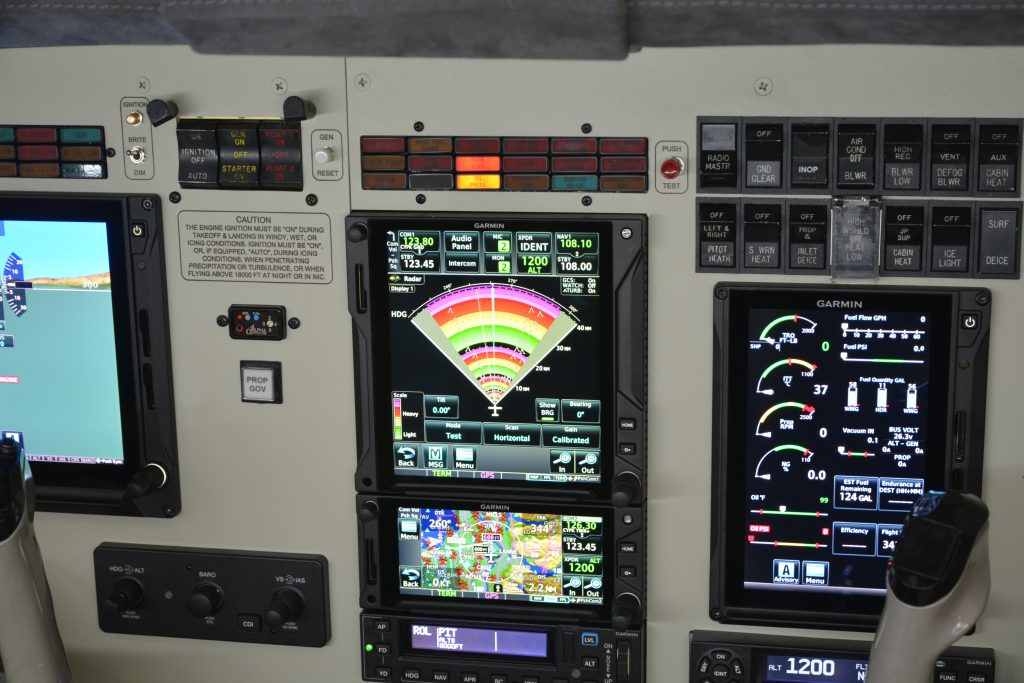 The GTN 750 Xi Displaying the Weather Radar Test Pattern