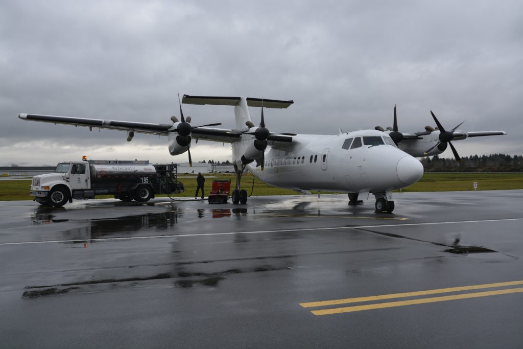 The First Dash 7 Being Fueled by Integrity Flight Support Before the First Test Flight