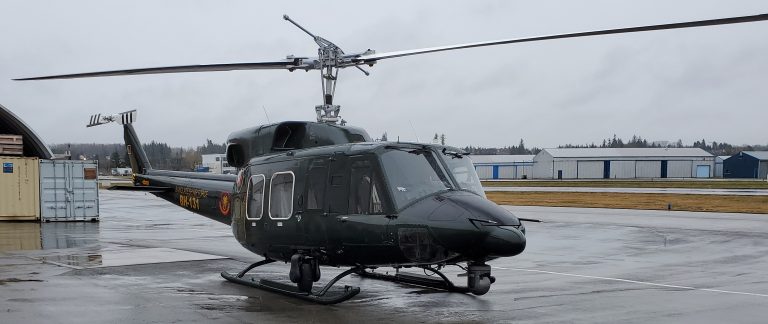 One of the Completed Helicopters with it’s New Paint Outside of Heliwelders